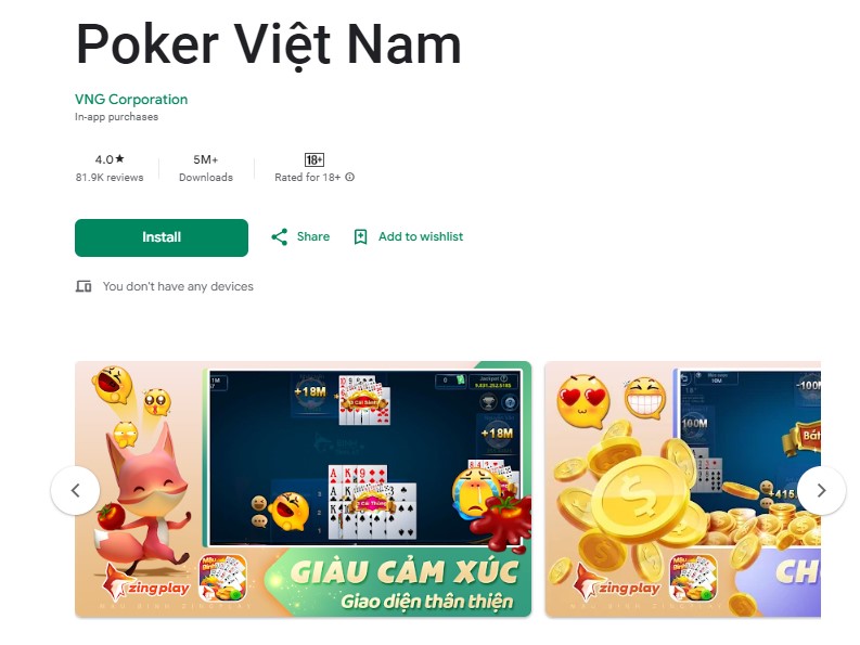 Những ưu điểm khi chơi Poker Zingplay online ăn tiền thật